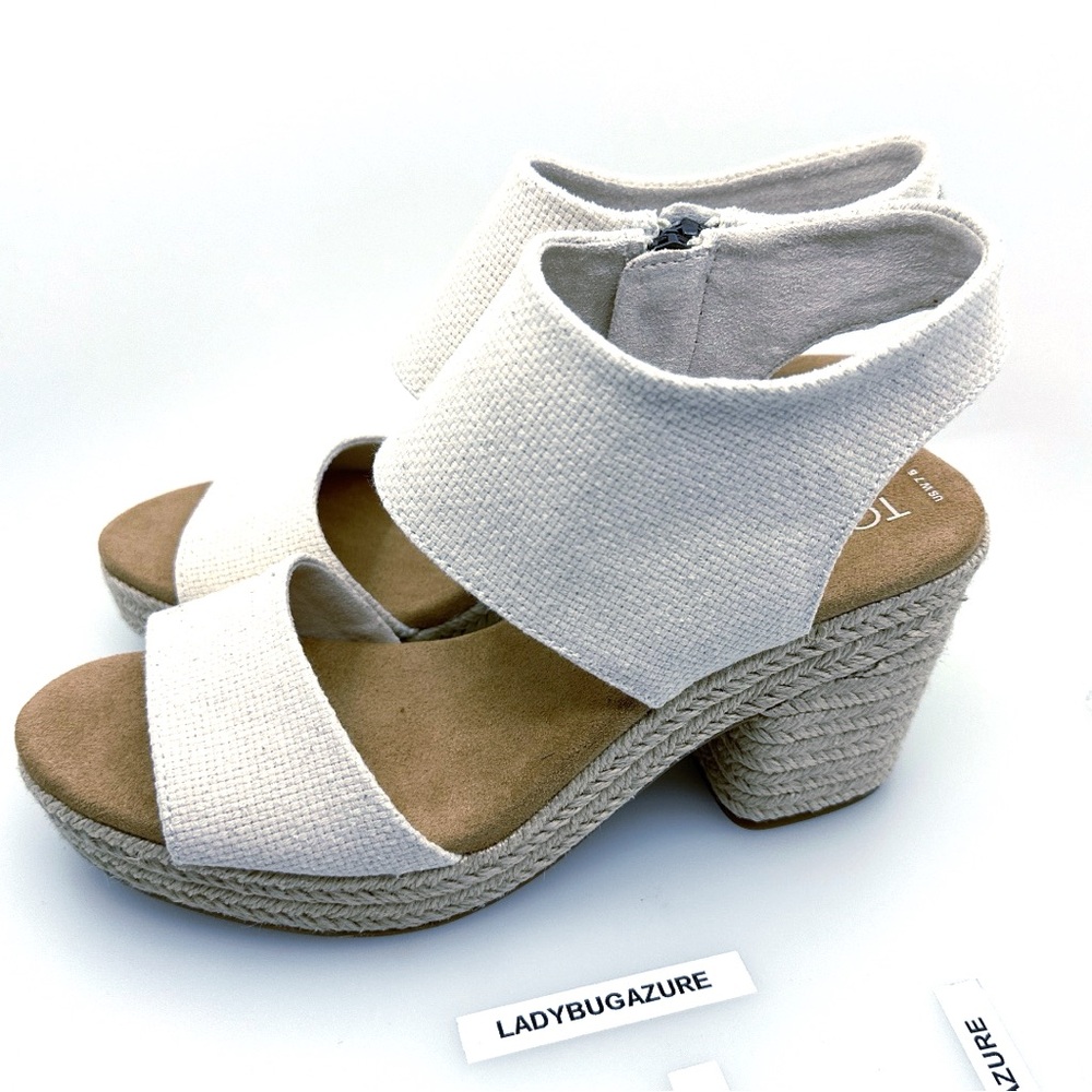 NWOB TOMS Women’s Majorca Rope Platform Sandal - Natural Basket Weave Size: 7.5 - Picture 8 of 15